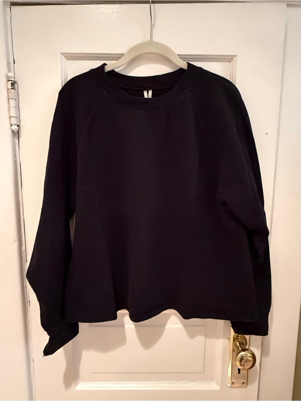 Anthropologie Black Raglan Crewneck Sweatshirt